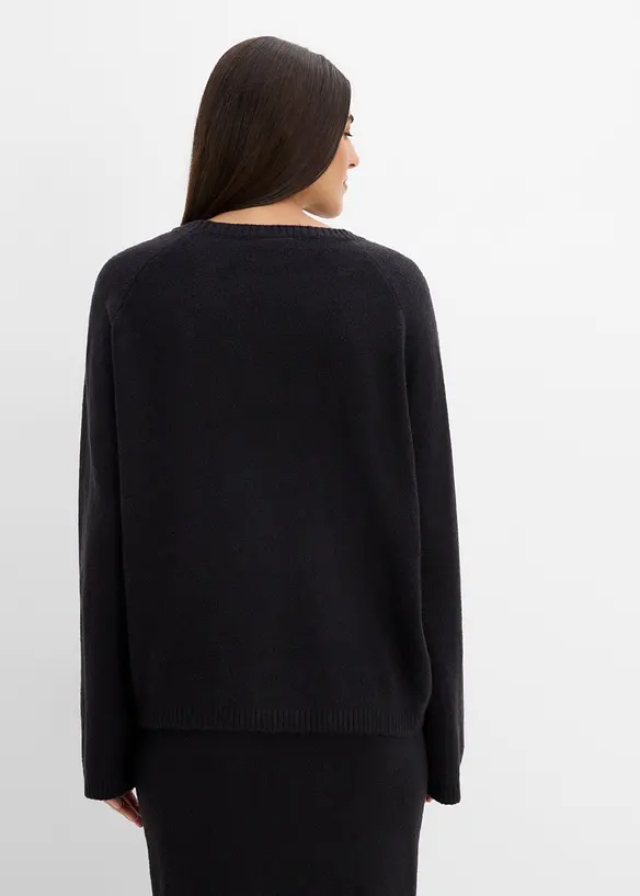 Feinstrickpullover in schwarz von hinten (im Anschnitt) - bonprix Feinstrickpullover in schwarz von hinten (im Anschnitt) - bonprix