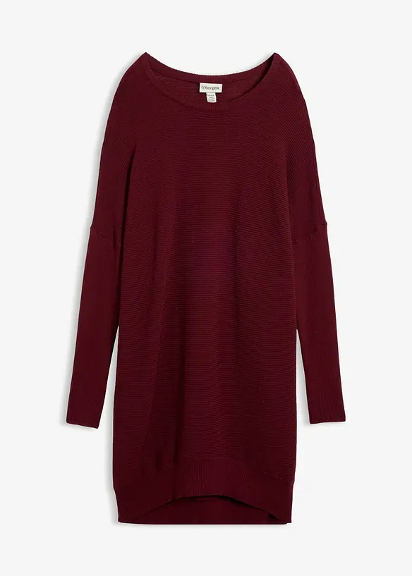 Long-Pullover aus Viskose-Mix in rot von vorne - bonprix