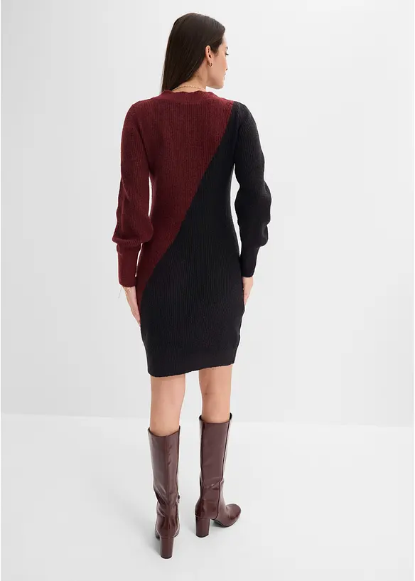 Strickkleid in rot von hinten (Totalaufnahme) - bonprix Strickkleid in rot von hinten (Totalaufnahme) - bonprix