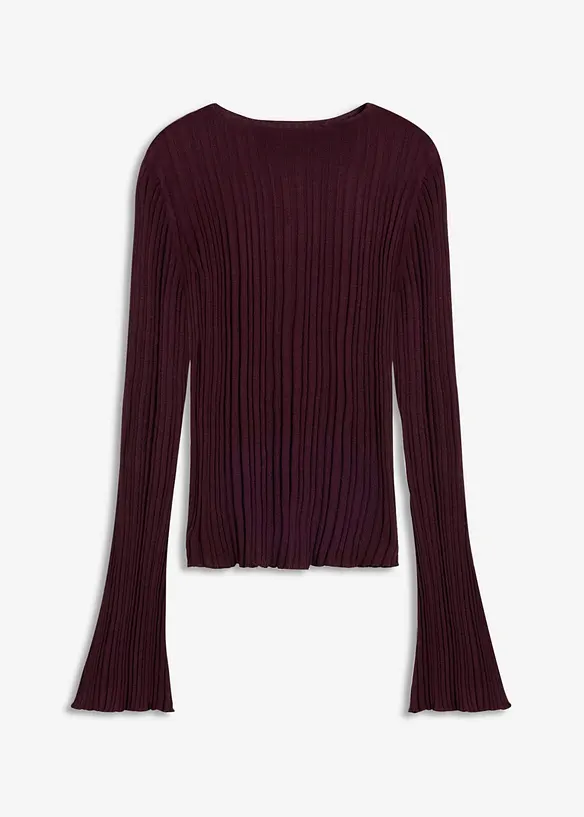 Halbtransparentes Strickshirt in rot von vorne - bonprix Halbtransparentes Strickshirt in rot von vorne - bonprix