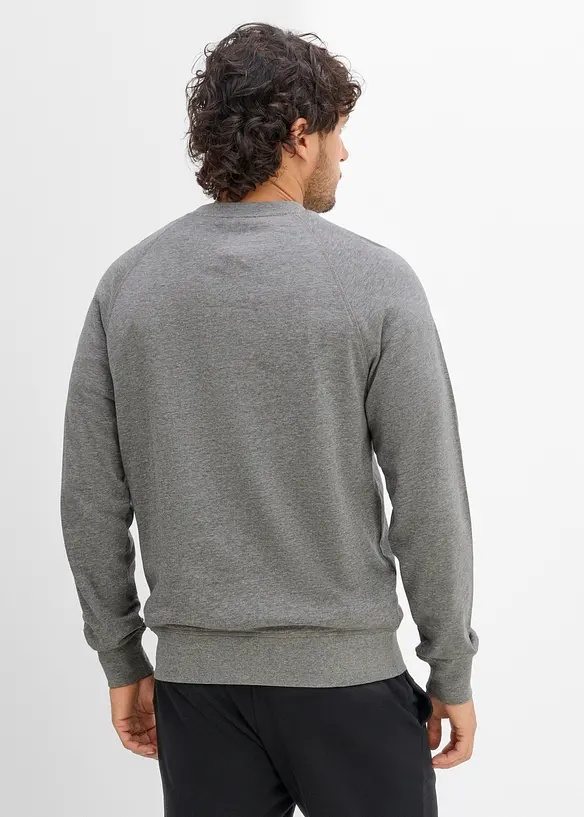 Sweatshirt aus reiner Bio-Baumwolle in grau von hinten (im Anschnitt) - bonprix