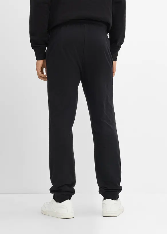 Jogginghose aus reiner Bio-Baumwolle in schwarz von hinten - bonprix