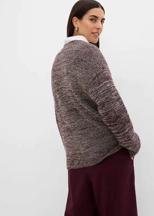 Strick-Pullover aus weichem Viscose-Mix in braun von hinten (im Anschnitt) - bonprix Strick-Pullover aus weichem Viscose-Mix in braun von hinten (im Anschnitt) - bonprix