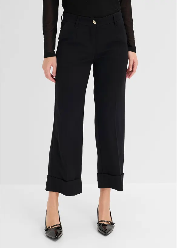 7/8-Hose in schwarz von vorne - bonprix
