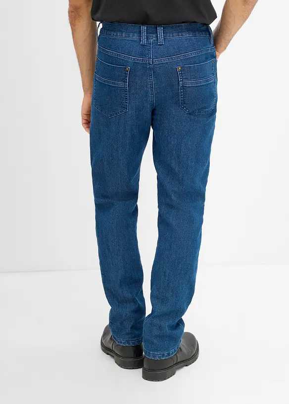 Thermo Classic-Fit-Jeans mit Jersey-Futter, Straight in blau von hinten - bonprix