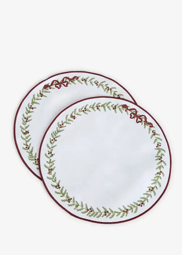 Tischsets aus Bio Baumwolle (2er Pack) in rot von vorne - bonprix