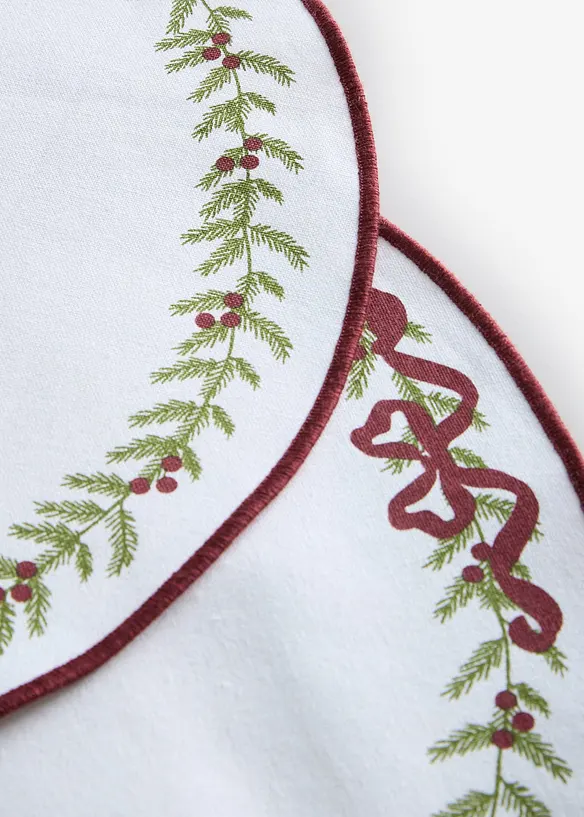 Tischsets aus Bio Baumwolle (2er Pack) in rot (Detailaufnahme) - bonprix