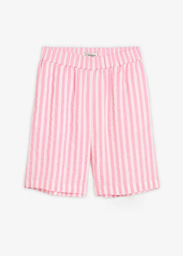Musselin-Shorts aus reiner Baumwolle in rosa von vorne - bonprix