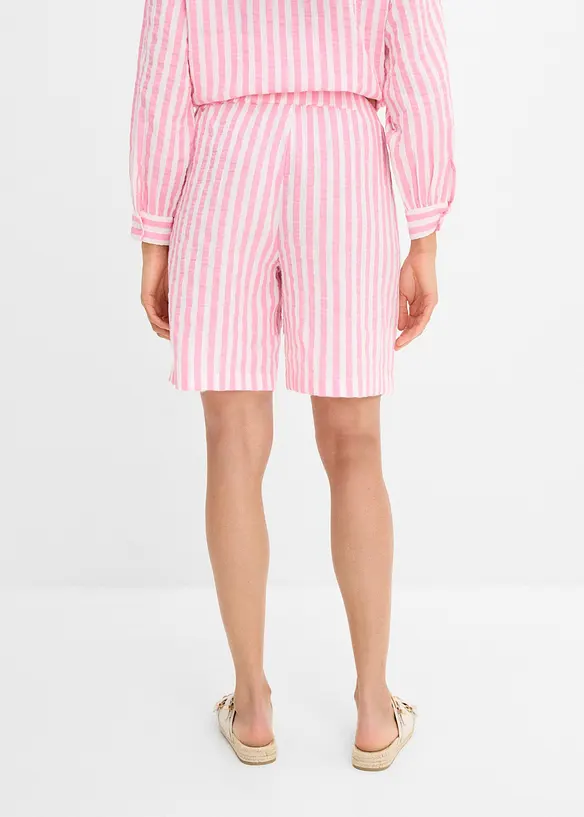 Musselin-Shorts aus reiner Baumwolle in rosa von hinten - bonprix