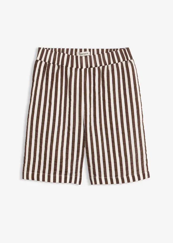 Musselin-Shorts aus reiner Baumwolle in braun von vorne - bonprix