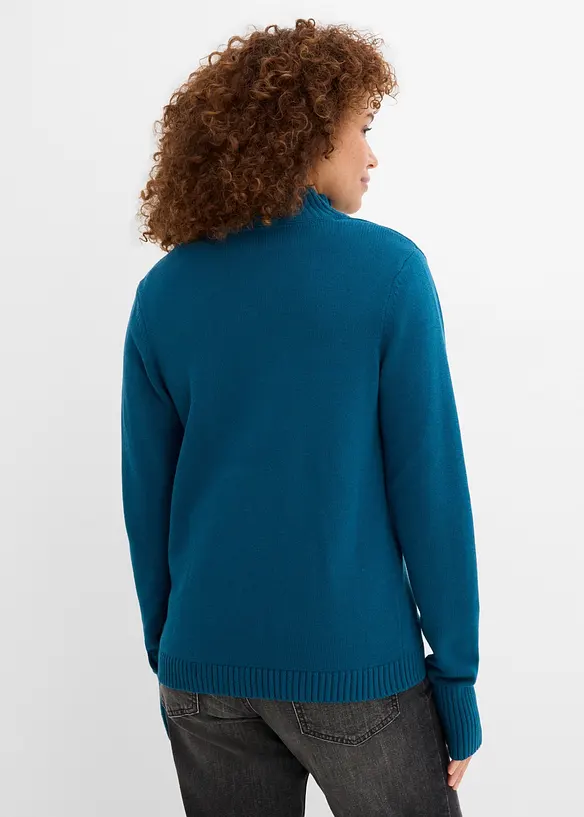 Strickjacke aus reiner Bio-Baumwolle in petrol von hinten (im Anschnitt) - bonprix Strickjacke aus reiner Bio-Baumwolle in petrol von hinten (im Anschnitt) - bonprix