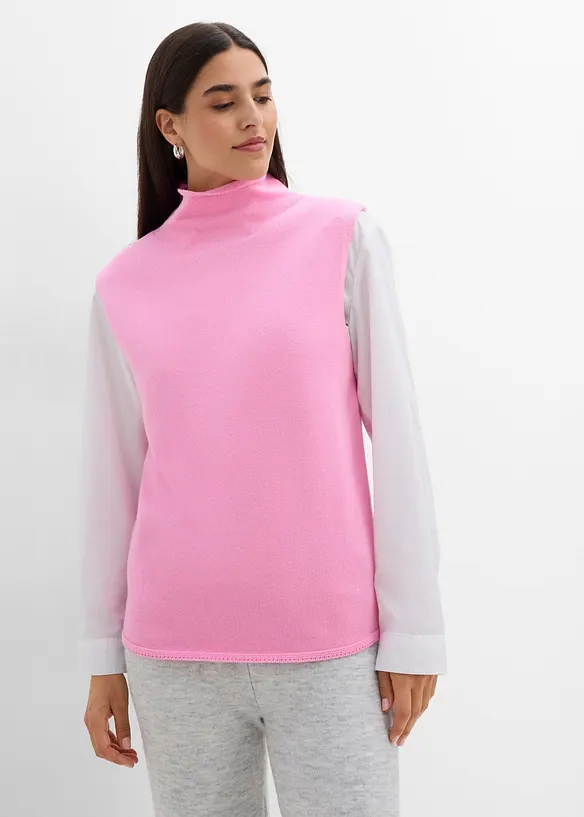 Pullunder aus reiner Baumwolle in rosa von vorne (im Anschnitt) - bonprix Pullunder aus reiner Baumwolle in rosa von vorne (im Anschnitt) - bonprix