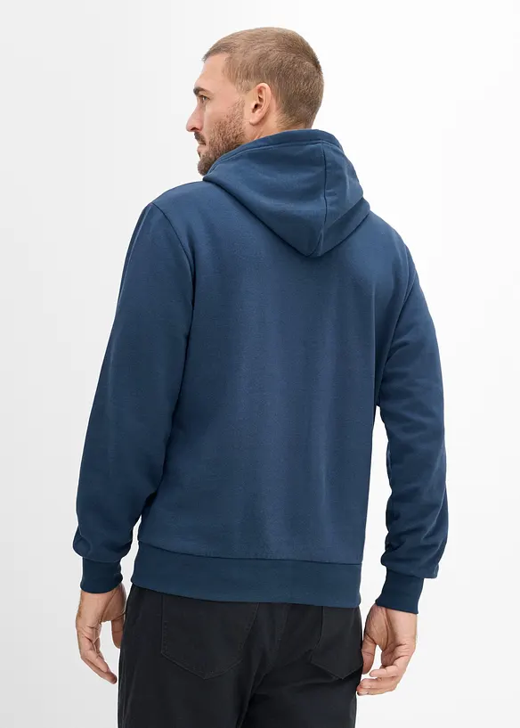 Hoodie in Regular Fit in blau von hinten (im Anschnitt) - bonprix