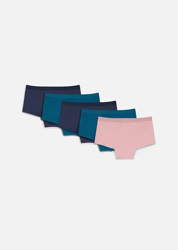 Panty mit weicher Baumwolle (5er Pack) in rosa von hinten - bonprix