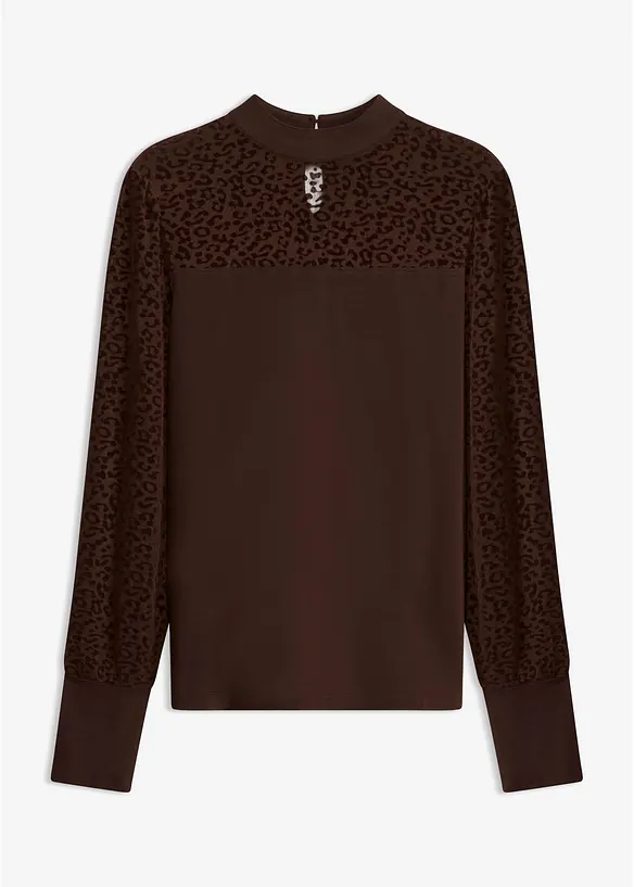 Langarmshirt aus softem Viskose-Mix in braun von vorne - bonprix Langarmshirt aus softem Viskose-Mix in braun von vorne - bonprix