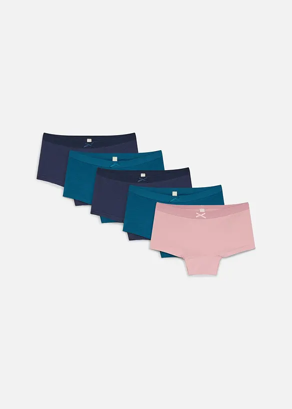 Panty mit weicher Baumwolle (5er Pack) in rosa von vorne - bonprix