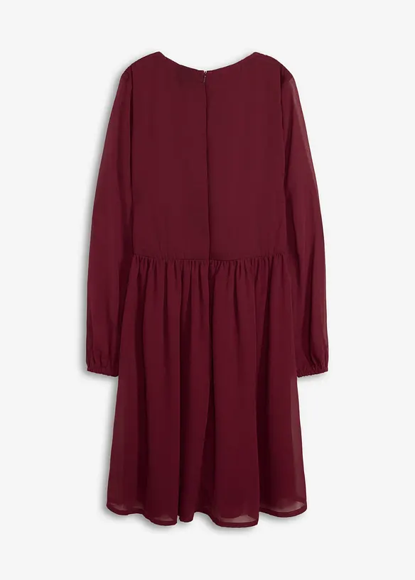 Chiffonkleid in rot von hinten - bonprix