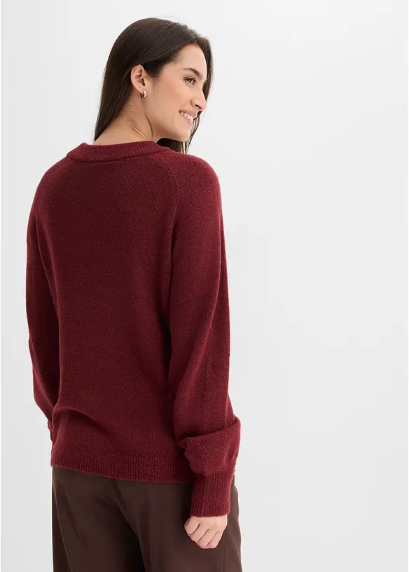 Pullover mit goldenen Zierknöpfen in rot von hinten (im Anschnitt) - bonprix