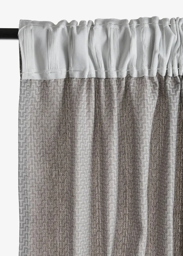 Blickdichter Jacquard Vorhang aus Bio-Baumwolle (1er Pack) in grau - bonprix