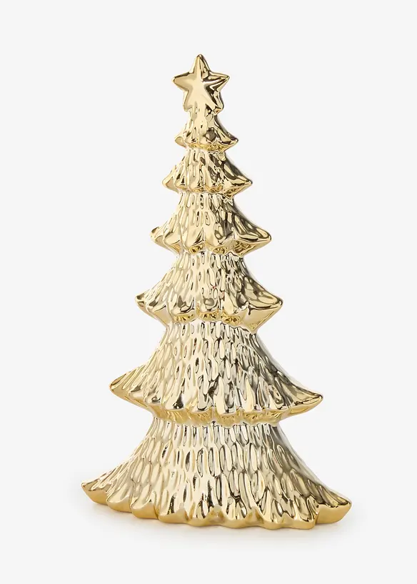 Deko-Objekt Tannenbaum in gold von vorne - bonprix