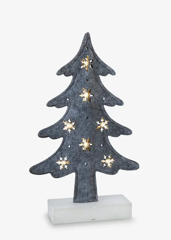 LED-Deko-Objekt Tannenbaum in grau von vorne - bonprix