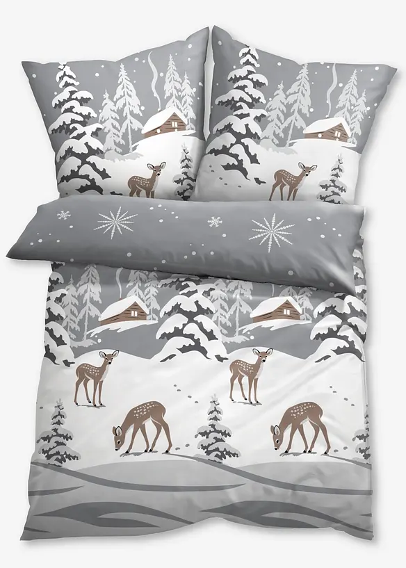 Bettwäsche mit Rehen und winterlichem Design
