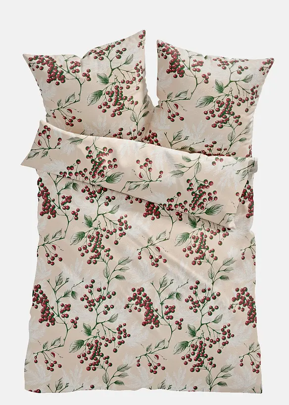 Biber-Bettwäsche in beige von vorne - bonprix
