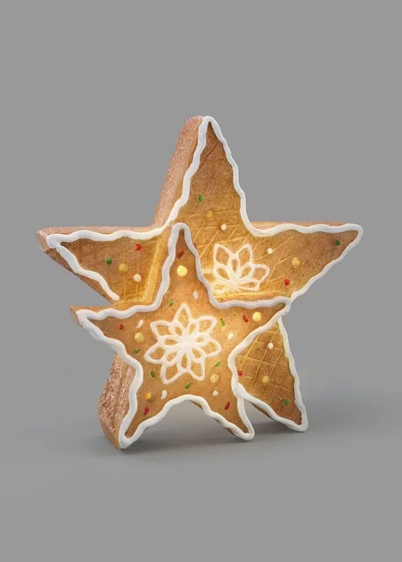 LED-Deko-Objekte Sterne in Lebkuchen Design in braun von vorne - bonprix