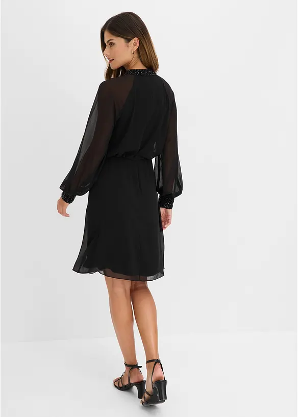 Cocktailkleid mit Strasssteinverzierung in schwarz von hinten (Totalaufnahme) - bonprix Cocktailkleid mit Strasssteinverzierung in schwarz von hinten (Totalaufnahme) - bonprix