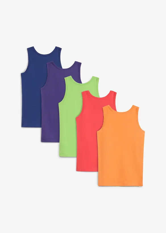Unterhemd mit softer Bio-Baumwolle (5er Pack) in lila von hinten - bonprix