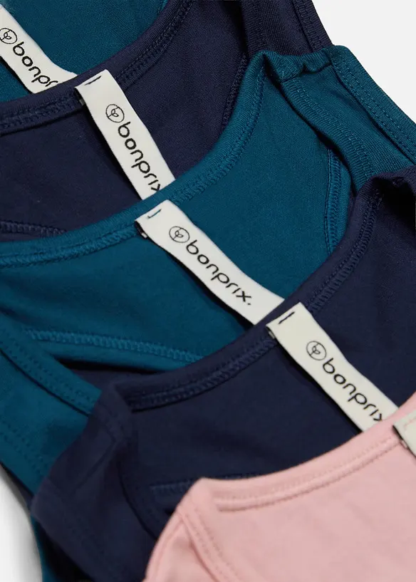 Bustier mit softer Bio-Baumwolle (5er Pack) in rosa - bonprix