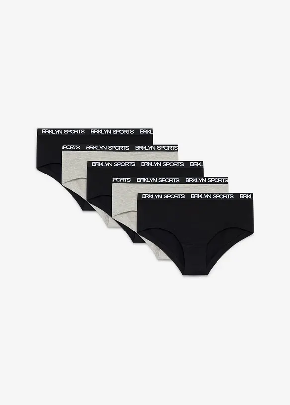 Panty mit softer Bio-Baumwolle (5er Pack) in grau von vorne - bonprix Panty mit softer Bio-Baumwolle (5er Pack) in grau von vorne - bonprix