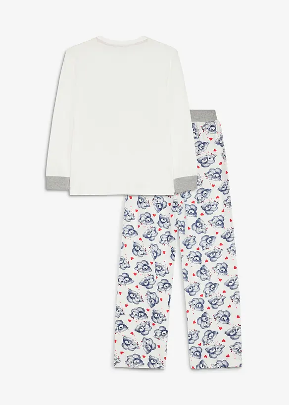 Pyjama aus reiner Bio-Baumwolle (2tlg. Set) in weiß von hinten - bonprix
