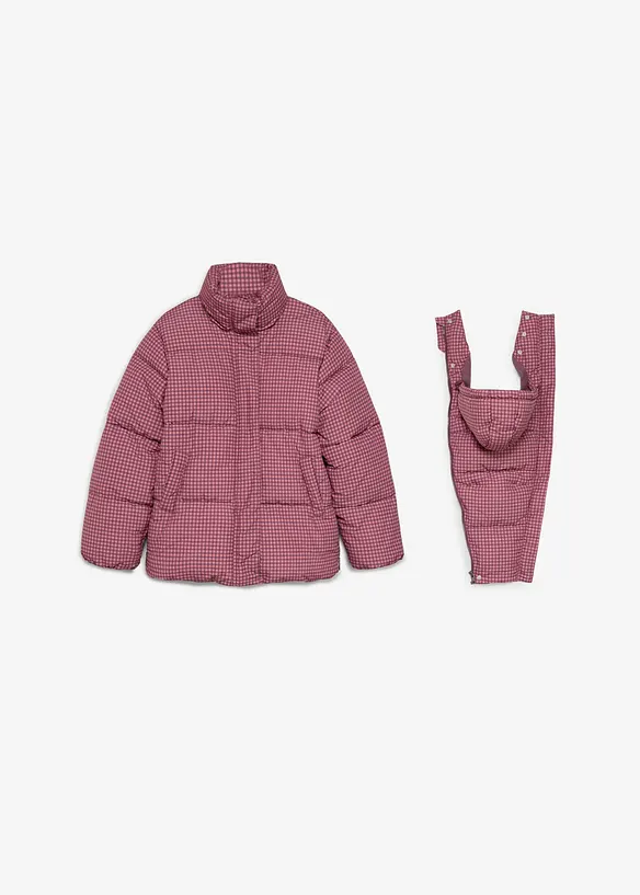 3-in-1 bedruckte Umstandspufferjacke mit Trageeinsatz in braun von vorne - bonprix