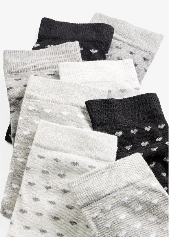 Socken mit Bio-Baumwolle (8er Pack) in grau - bonprix