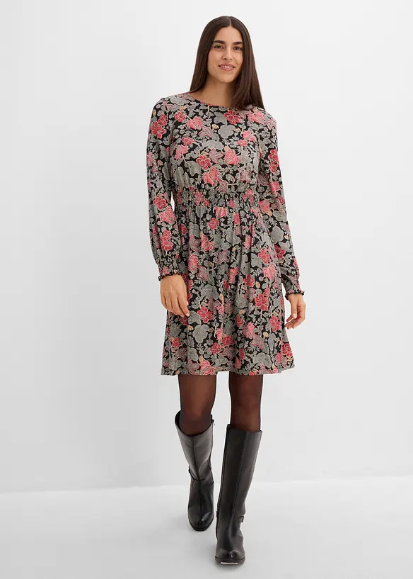 Jerseykleid aus softer Viskose in schwarz von vorne (Totalaufnahme) - bonprix Jerseykleid aus softer Viskose in schwarz von vorne (Totalaufnahme) - bonprix
