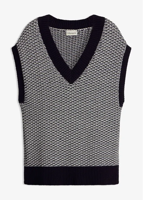 Oversize Pullunder in schwarz von vorne - bonprix