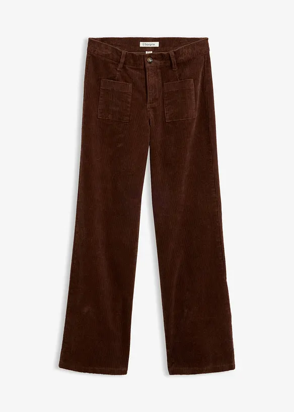 Cordhose aus Baumwoll-Stretch in braun von vorne - bonprix Cordhose aus Baumwoll-Stretch in braun von vorne - bonprix
