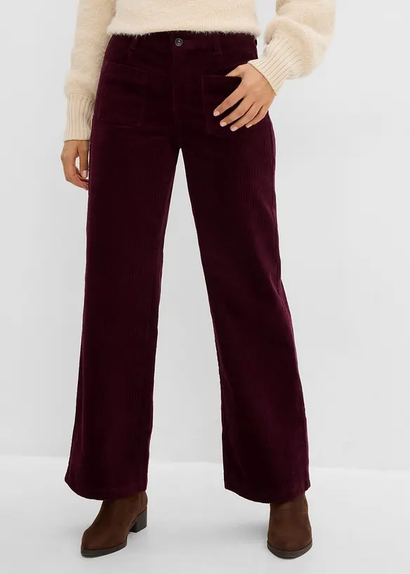 Cordhose aus Baumwoll-Stretch in rot von vorne - bonprix Cordhose aus Baumwoll-Stretch in rot von vorne - bonprix