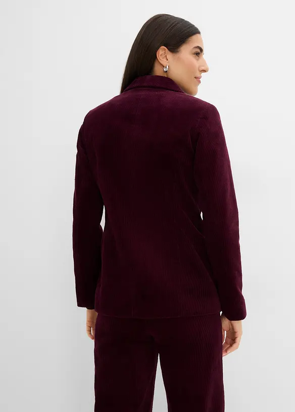 Cord-Blazer als Zweireiher in rot von hinten (im Anschnitt) - bonprix