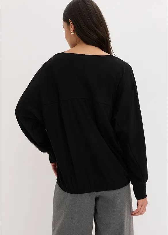 Fledermausshirt aus Viskose in schwarz von hinten (im Anschnitt) - bonprix Fledermausshirt aus Viskose in schwarz von hinten (im Anschnitt) - bonprix