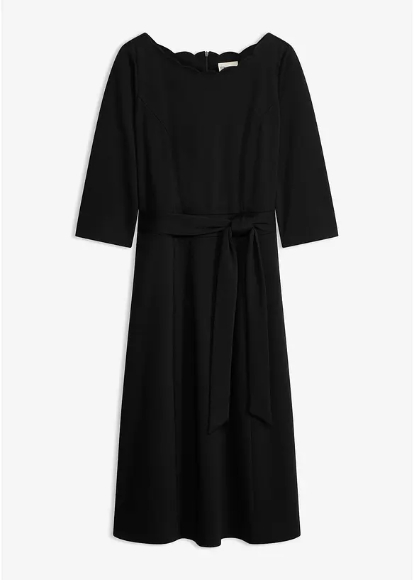 Jerseykleid aus Punto di Roma in schwarz von vorne - bonprix Jerseykleid aus Punto di Roma in schwarz von vorne - bonprix