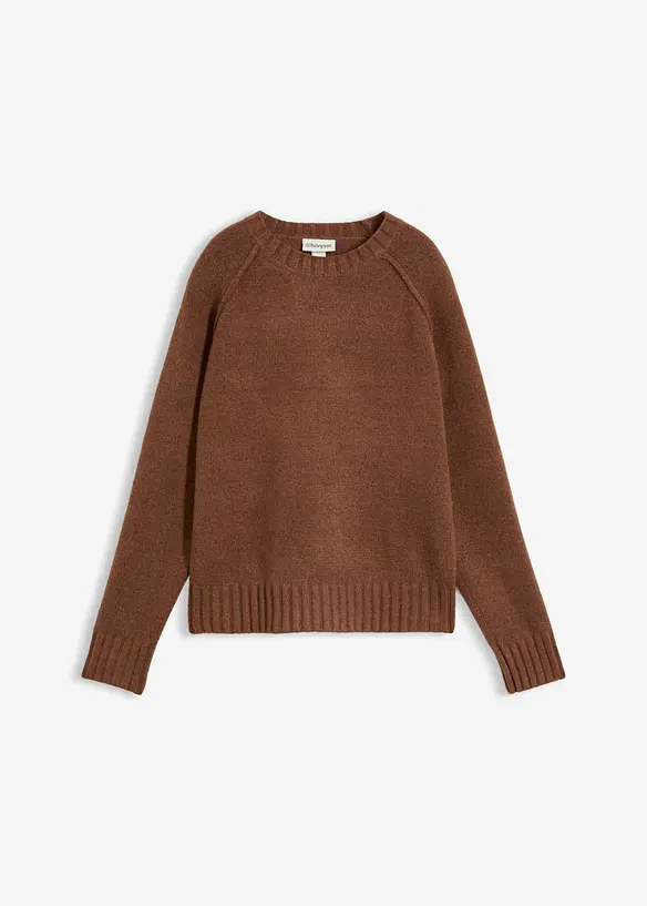 Raglan-Strickpullover in braun von vorne - bonprix