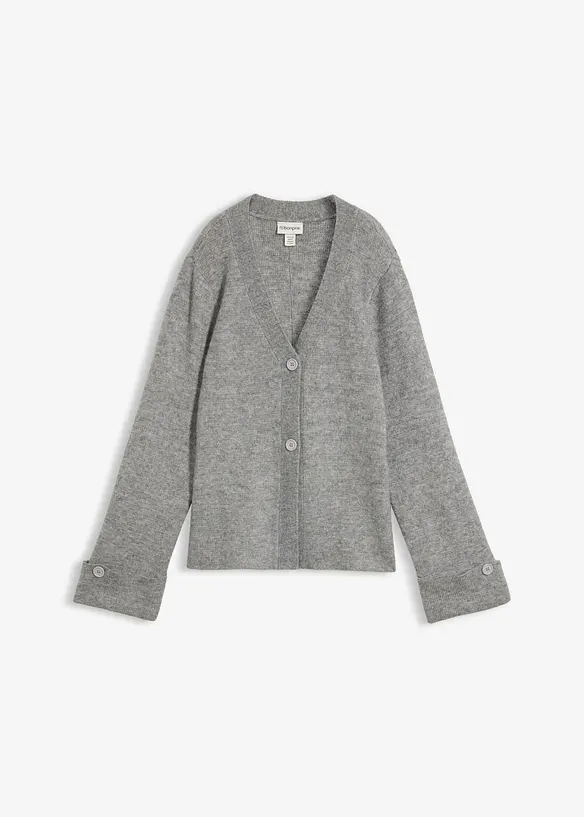 Taillierte Feinstrickjacke in grau von vorne - bonprix Taillierte Feinstrickjacke in grau von vorne - bonprix