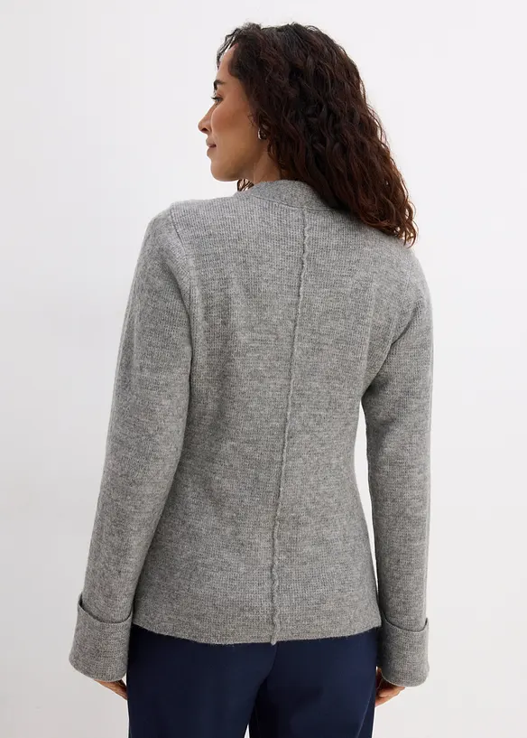 Taillierte Feinstrickjacke in grau von hinten (im Anschnitt) - bonprix Taillierte Feinstrickjacke in grau von hinten (im Anschnitt) - bonprix
