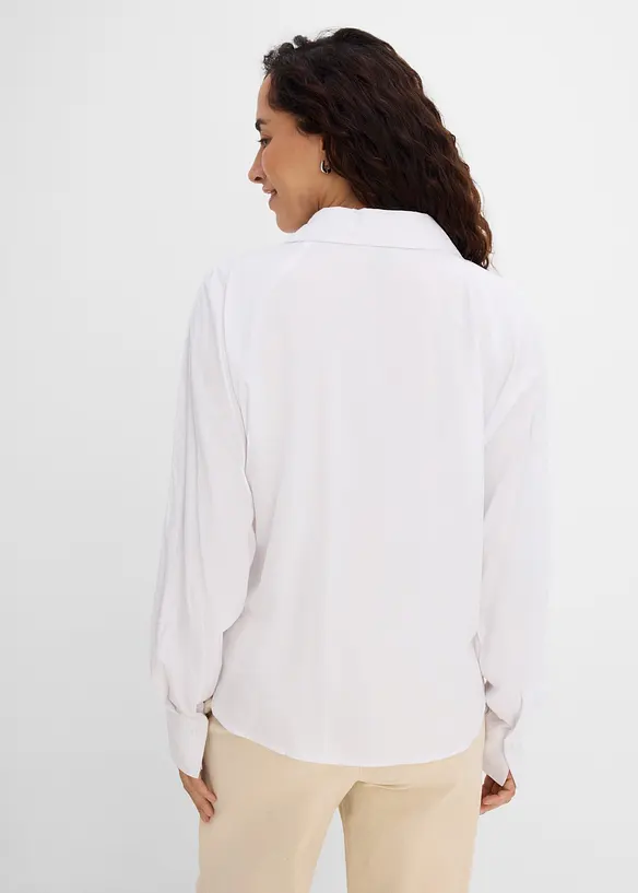 Bluse aus softer Viskose in weiß von hinten (im Anschnitt) - bonprix Bluse aus softer Viskose in weiß von hinten (im Anschnitt) - bonprix