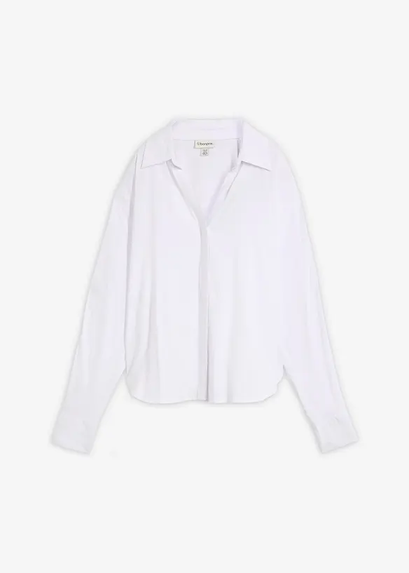 Bluse aus softer Viskose in weiß von vorne - bonprix Bluse aus softer Viskose in weiß von vorne - bonprix