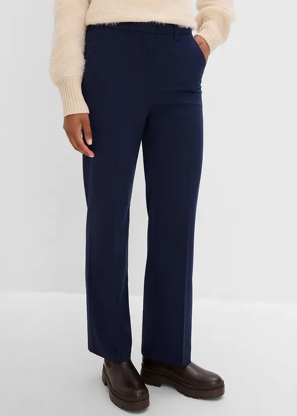 Hose in Wolloptik aus Viskose-Mix in blau von vorne - bonprix Hose in Wolloptik aus Viskose-Mix in blau von vorne - bonprix