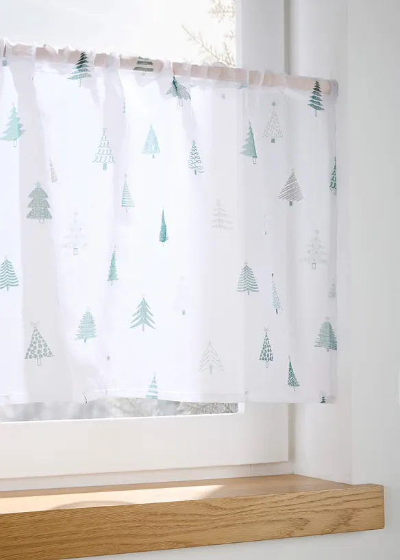 Scheibengardine mit recyceltem Polyester in weiß (Detailaufnahme) - bonprix