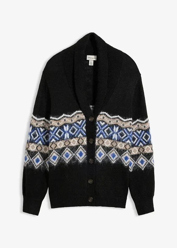 Strickjacke in schwarz von vorne - bonprix